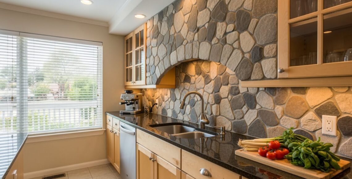 kitchen stone tile backsplash - how to install stone tile backsplash in kitchen